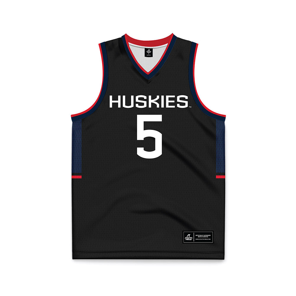UConn - NCAA Men's Basketball : Tarris Reed Jr - Black Basketball Jersey-0