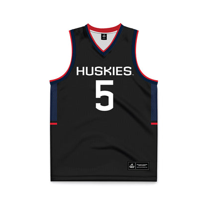 UConn - NCAA Men's Basketball : Tarris Reed Jr - Black Basketball Jersey-0