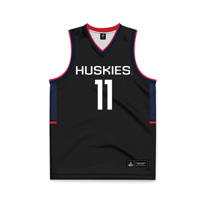 UConn - NCAA Men's Basketball : Alex Karaban - Black Basketball Jersey-0