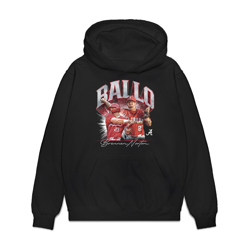 Alabama - NCAA Baseball : Brennen Norton - Player Collage Premium Hooded Sweatshirt-0