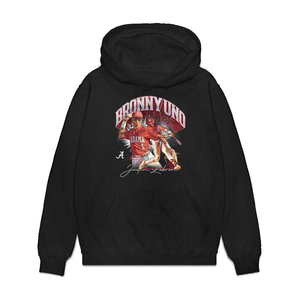 Alabama - NCAA Baseball : Justin Lebron - Collage Premium Hooded Sweatshirt-0