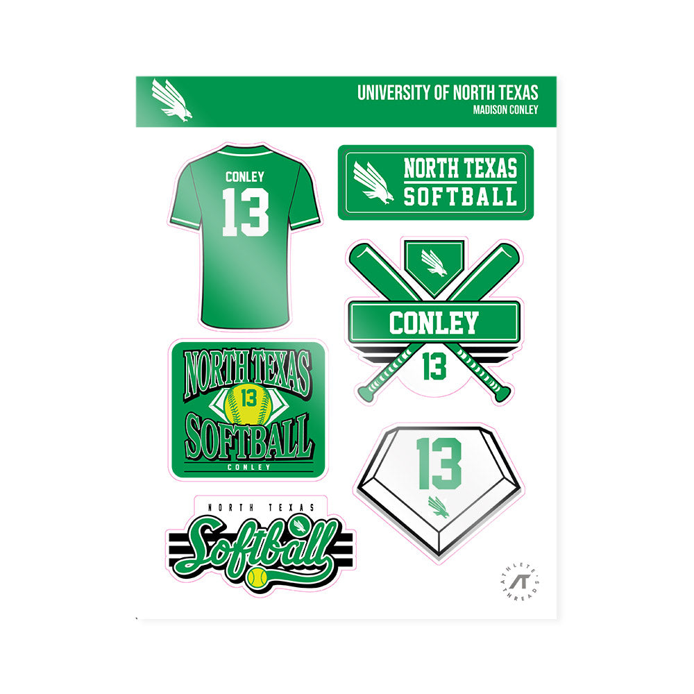 North Texas - NCAA Softball : Madison Conley - Sticker Sheet-0