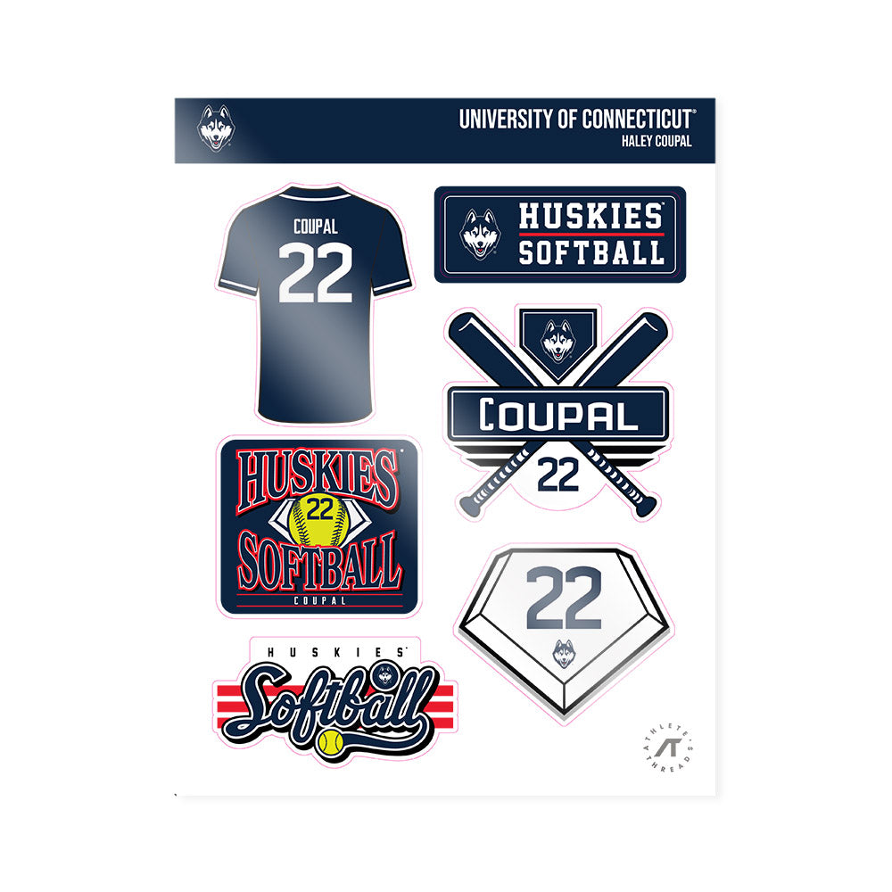 UConn - NCAA Softball : Haley Coupal - Sticker Sheet-0