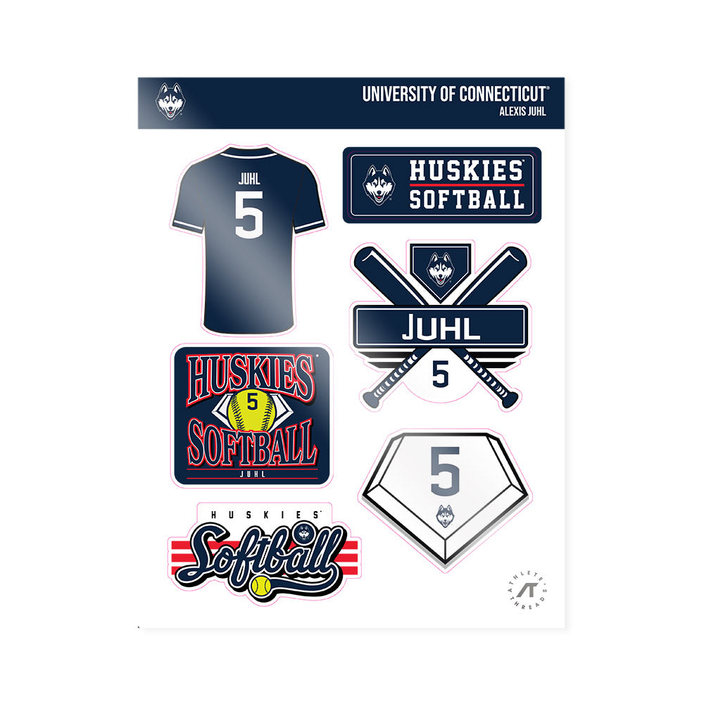 UConn - NCAA Softball : Alexis Juhl - Sticker Sheet-0