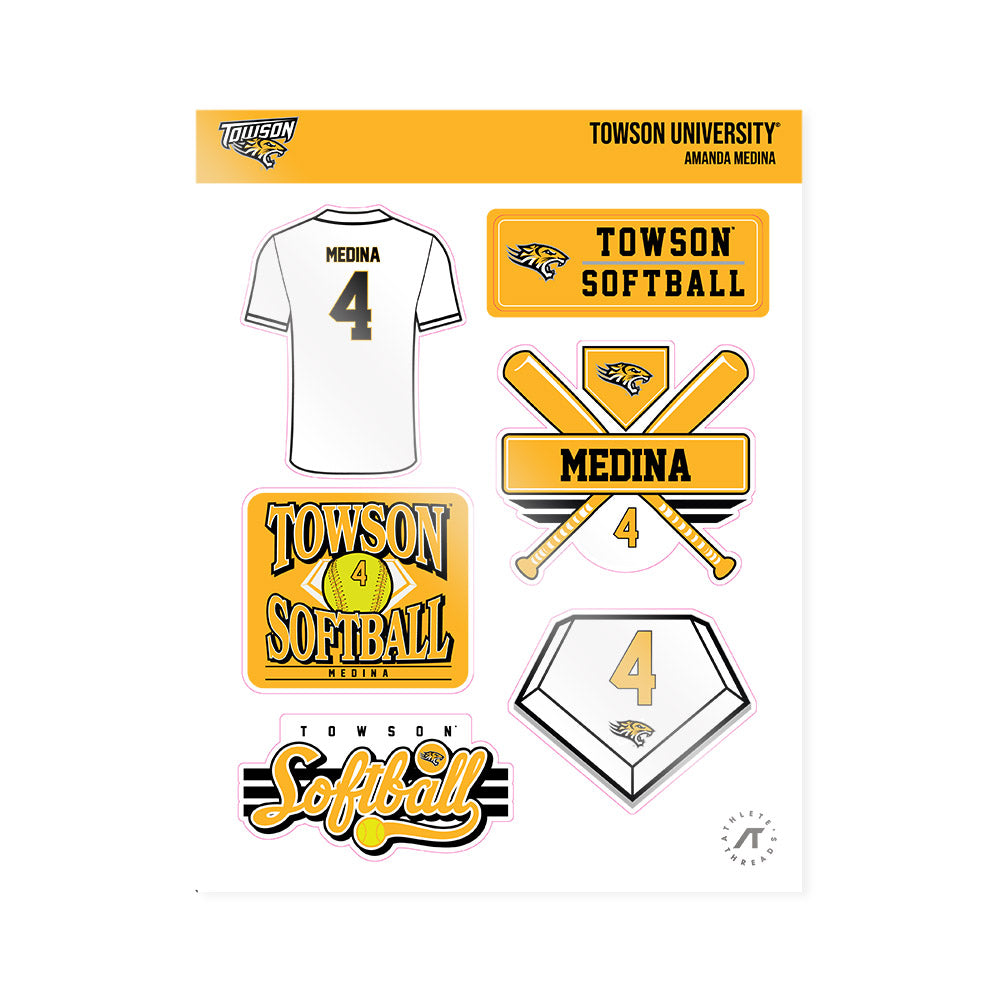 Towson - NCAA Softball : Amanda Medina - Sticker Sheet-0