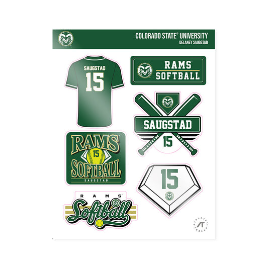 Colorado State - NCAA Softball : Delaney Saugstad - Sticker Sheet-0