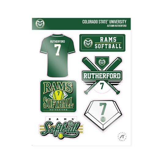 Colorado State - NCAA Softball : Autumn Rutherford - Sticker Sheet-0
