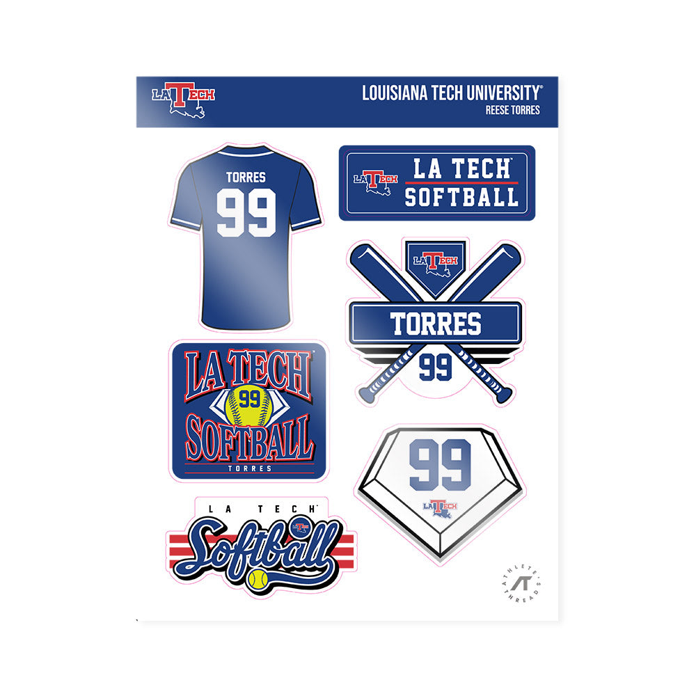 LA Tech - NCAA Softball : Reese Torres - Sticker Sheet-0