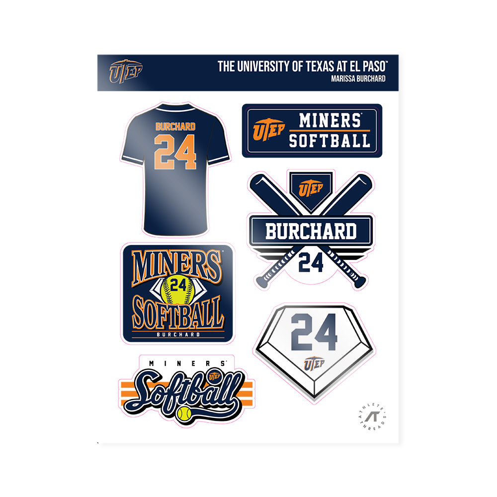 UTEP - NCAA Softball : Marissa Burchard - Sticker Sheet-0