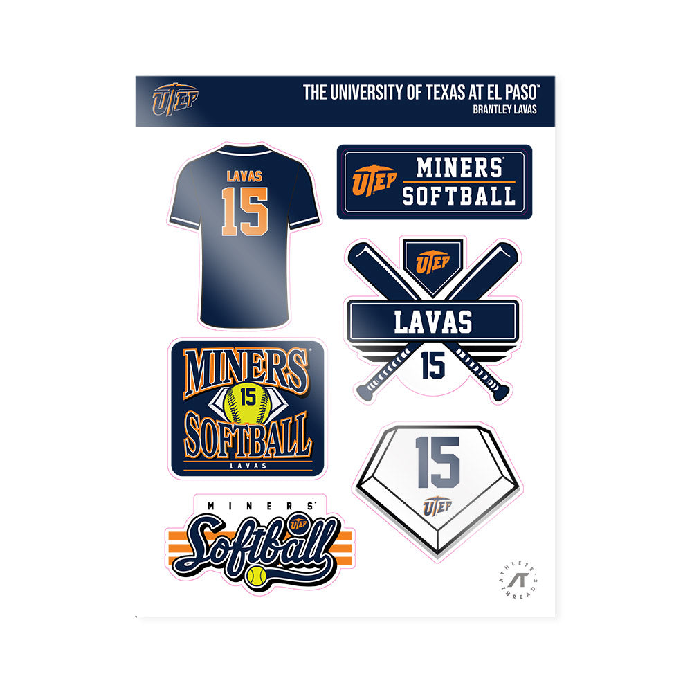 UTEP - NCAA Softball : Brantley Lavas - Sticker Sheet-0