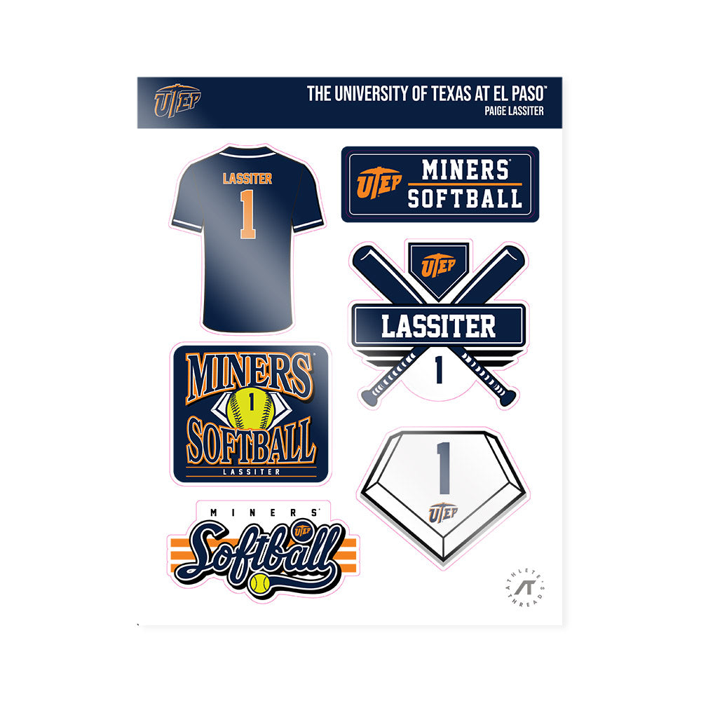 UTEP - NCAA Softball : Paige Lassiter - Sticker Sheet-0