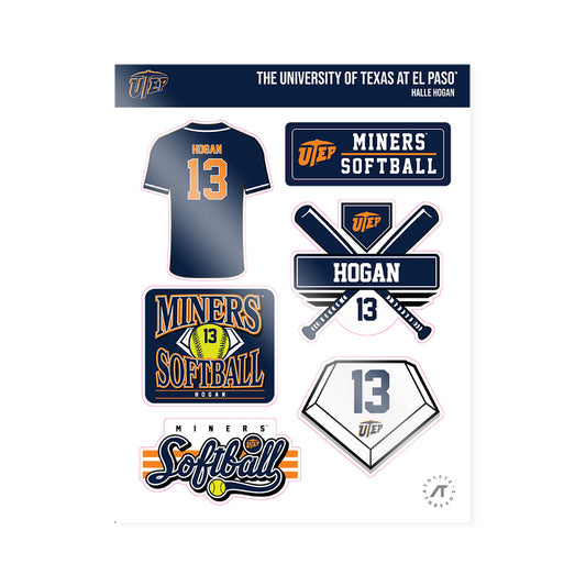 UTEP - NCAA Softball : Halle Hogan - Sticker Sheet-0