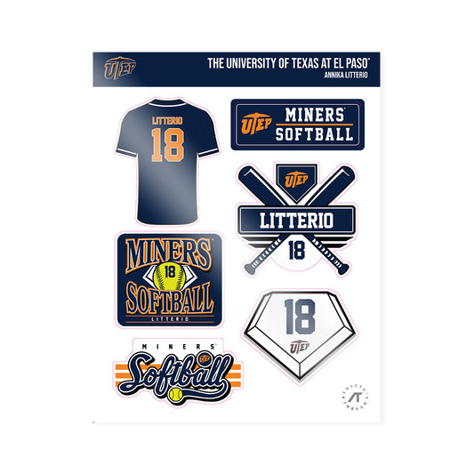 UTEP - NCAA Softball : Annika litterio - Sticker Sheet-0