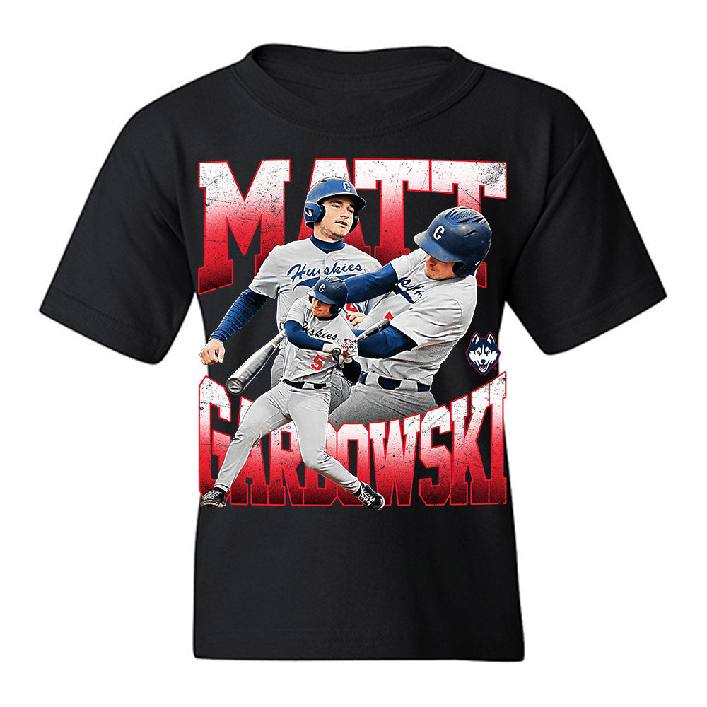 UConn - NCAA Baseball : Matt Garbowski - Collage Youth T-Shirt-0