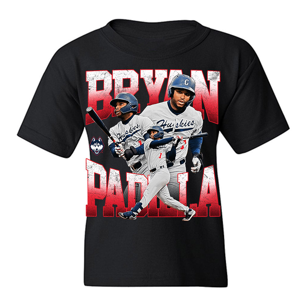 UConn - NCAA Baseball : Bryan Padilla - Collage Youth T-Shirt-0