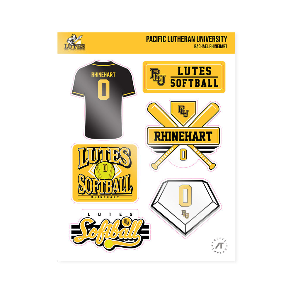 PLU - NCAA Softball : Rachael Rhinehart - Sticker Sheet-0