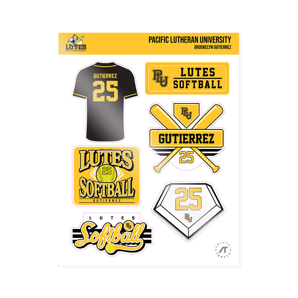 PLU - NCAA Softball : Brookelyn Gutierrez - Sticker Sheet-0
