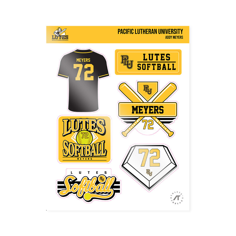 PLU - NCAA Softball : Addy Meyers - Sticker Sheet-0