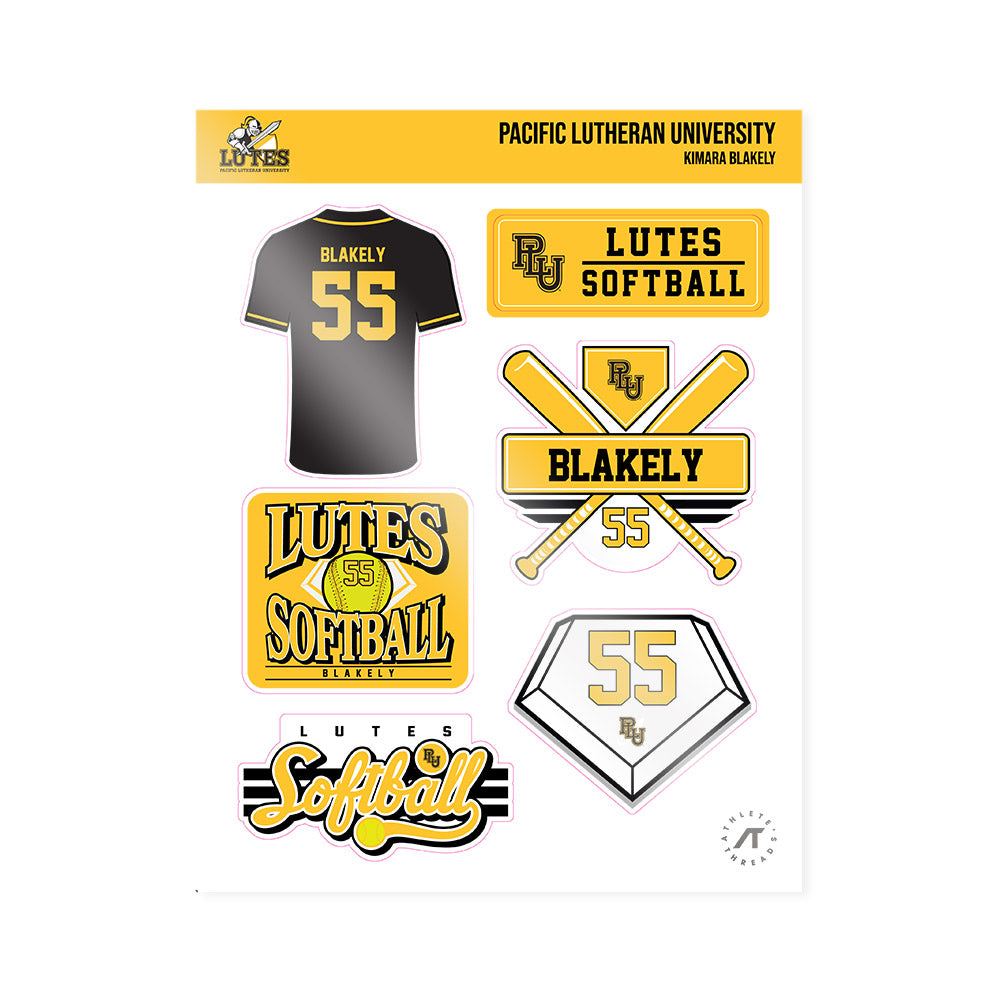 PLU - NCAA Softball : Kimara Blakely - Sticker Sheet-0