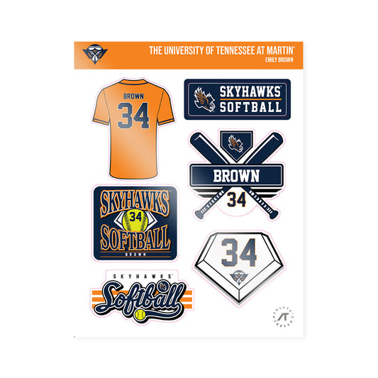 UT Martin - NCAA Softball : Emily Brown - Sticker Sheet-0