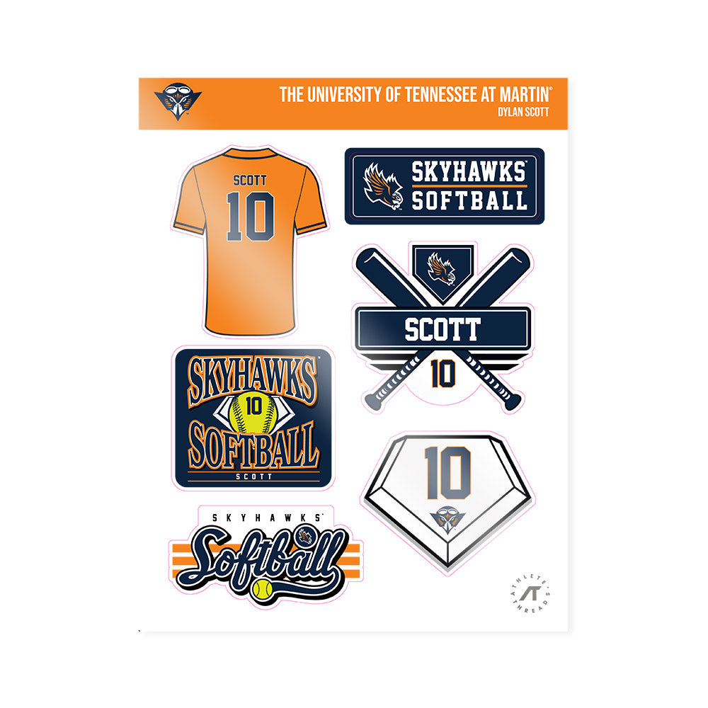 UT Martin - NCAA Softball : Dylan Scott - Sticker Sheet-0