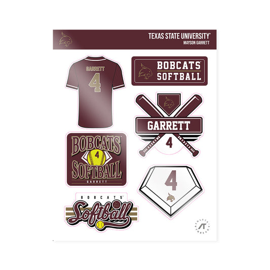 Texas State - NCAA Softball : Mayson Garrett - Sticker Sheet-0