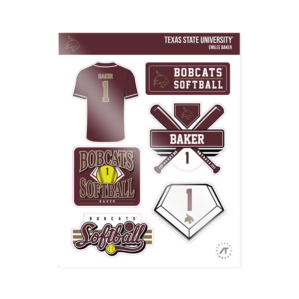 Texas State - NCAA Softball : Emilee Baker - Sticker Sheet-0