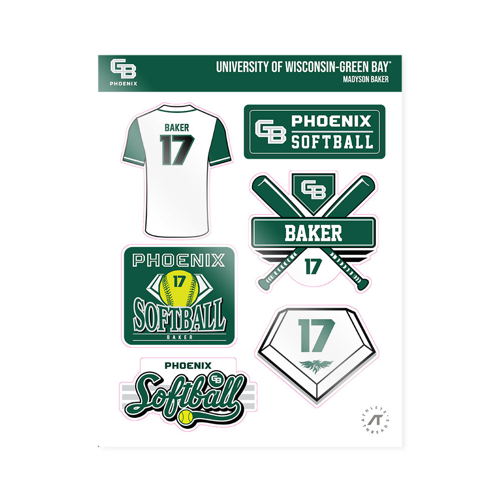 UW Green Bay - NCAA Softball : Madyson Baker - Sticker Sheet-0