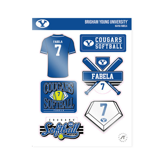 BYU - NCAA Softball : Kaiya Fabela - Sticker Sheet-0
