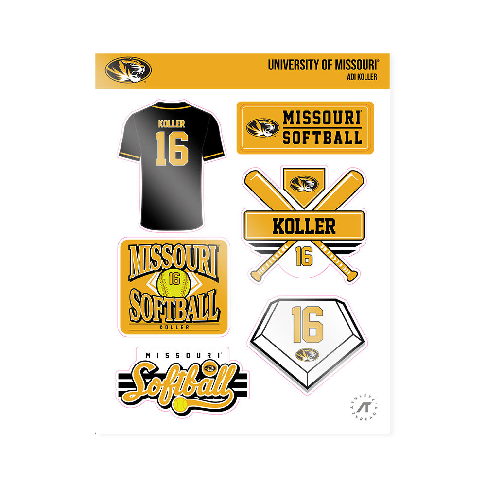 Missouri - NCAA Softball : Adi Koller - Sticker Sheet-0