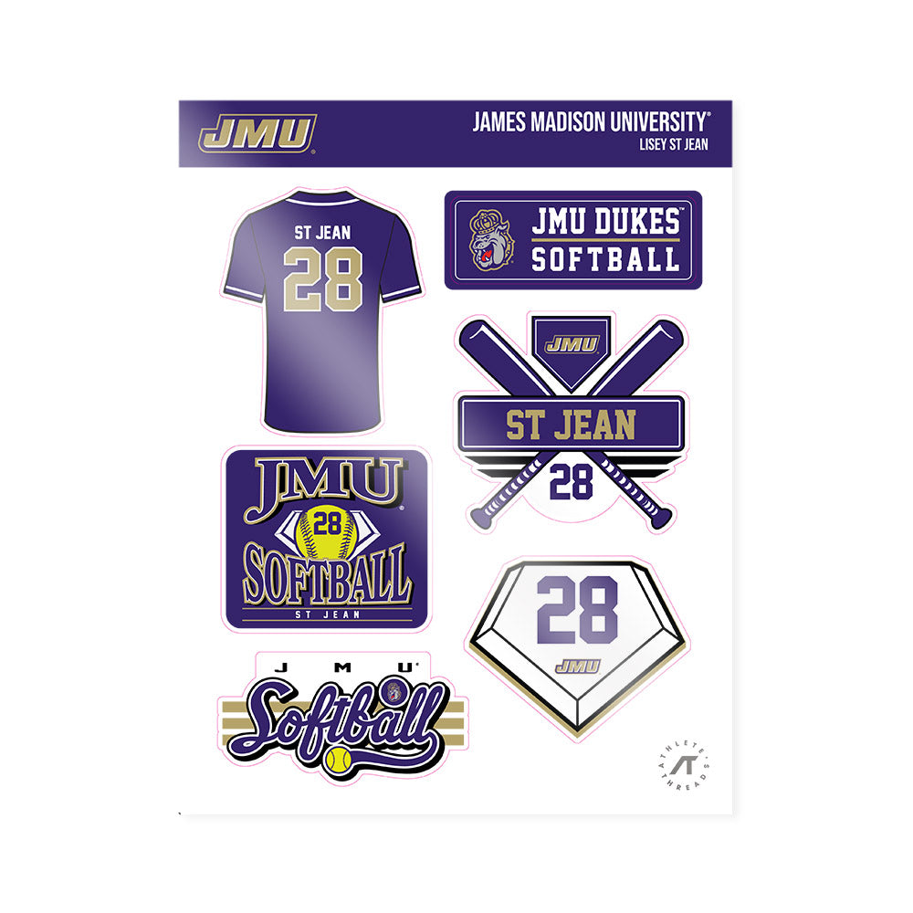 JMU - NCAA Softball : Lisey St Jean - Sticker Sheet-0