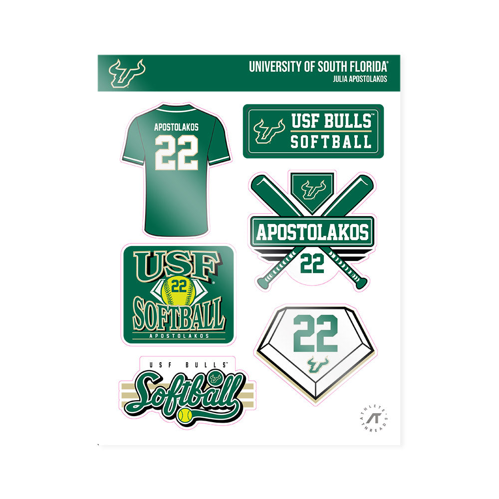 USF - NCAA Softball : Julia Apostolakos - Sticker Sheet-0