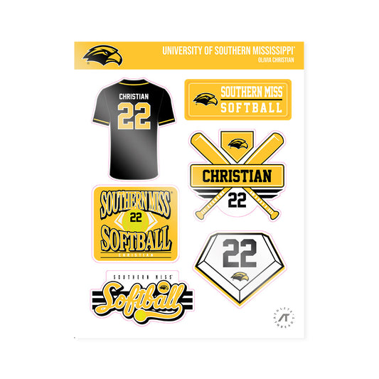 Southern Miss - NCAA Softball : Olivia Christian - Sticker Sheet-0