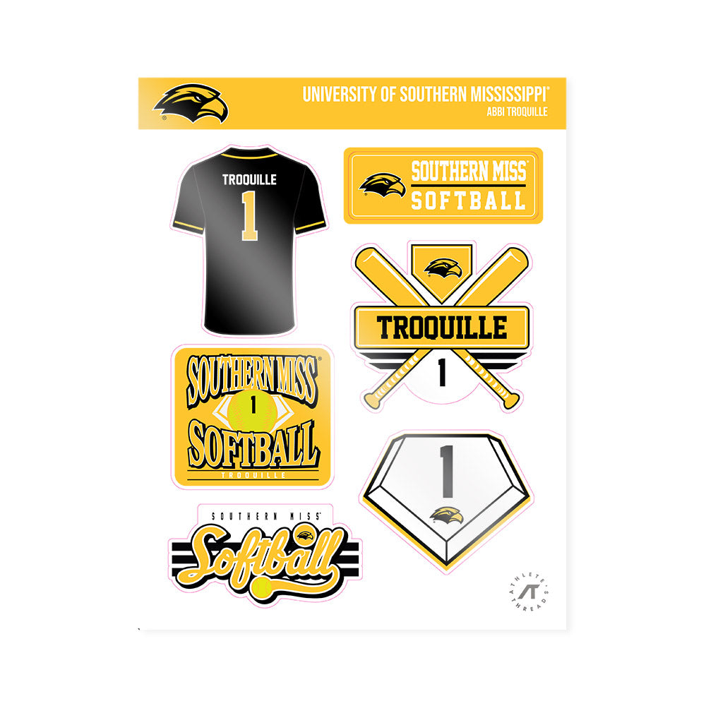 Southern Miss - NCAA Softball : Abbi Troquille - Sticker Sheet-0