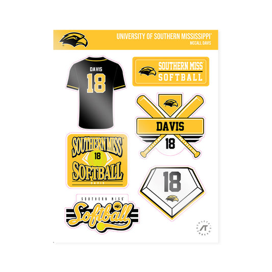 Southern Miss - NCAA Softball : McCall Davis - Sticker Sheet-0
