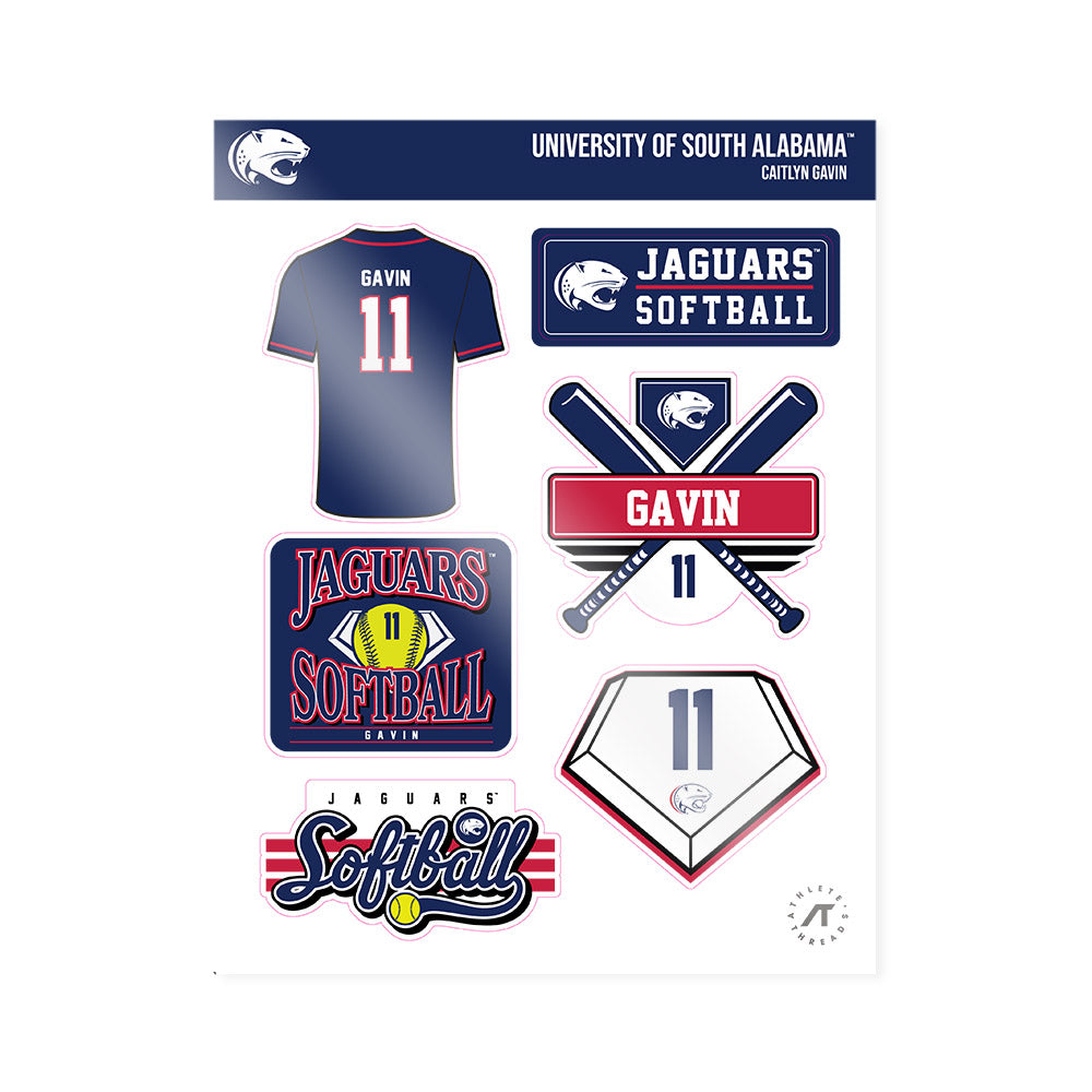 South Alabama - NCAA Softball : Caitlyn Gavin - Sticker Sheet-0