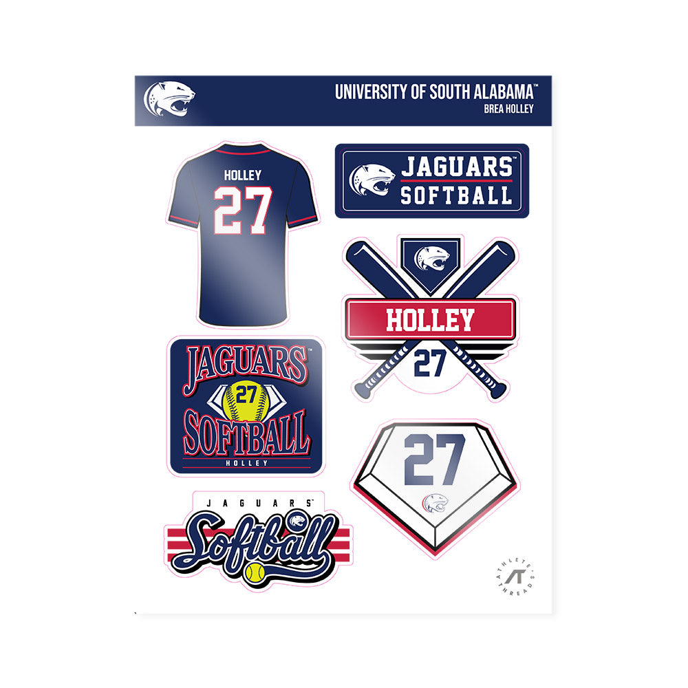 South Alabama - NCAA Softball : Brea Holley - Sticker Sheet-0