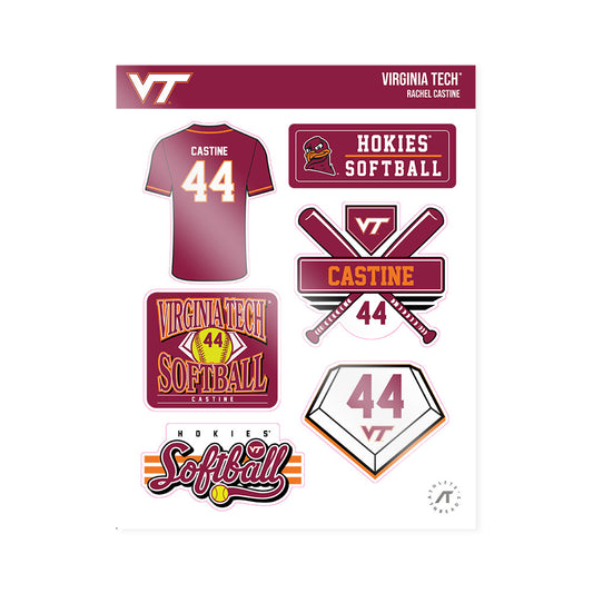 Virginia Tech - NCAA Softball : Rachel Castine - Sticker Sheet-0
