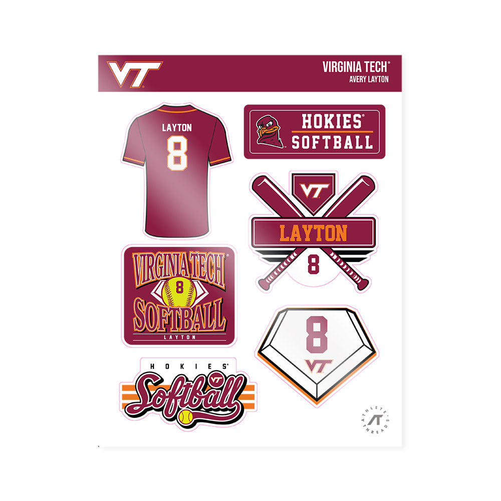 Virginia Tech - NCAA Softball : Avery Layton - Sticker Sheet-0