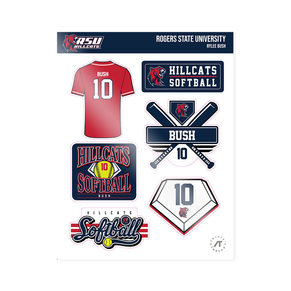 RSU - NCAA Softball : Rylee Bush - Sticker Sheet-0