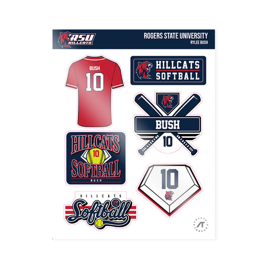 RSU - NCAA Softball : Rylee Bush - Sticker Sheet-0