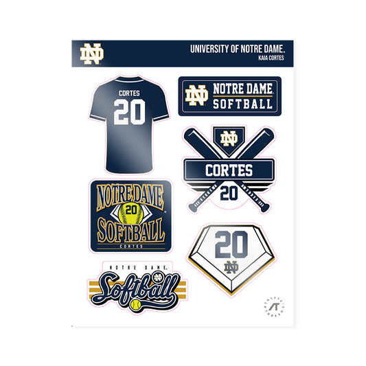 Notre Dame - NCAA Softball : Kaia Cortes - Sticker Sheet-0