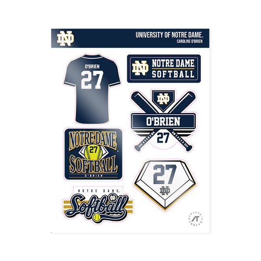 Notre Dame - NCAA Softball : Caroline O'Brien - Sticker Sheet-0