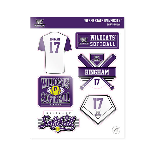 Weber - NCAA Softball : Emma Bingham - Sticker Sheet-0