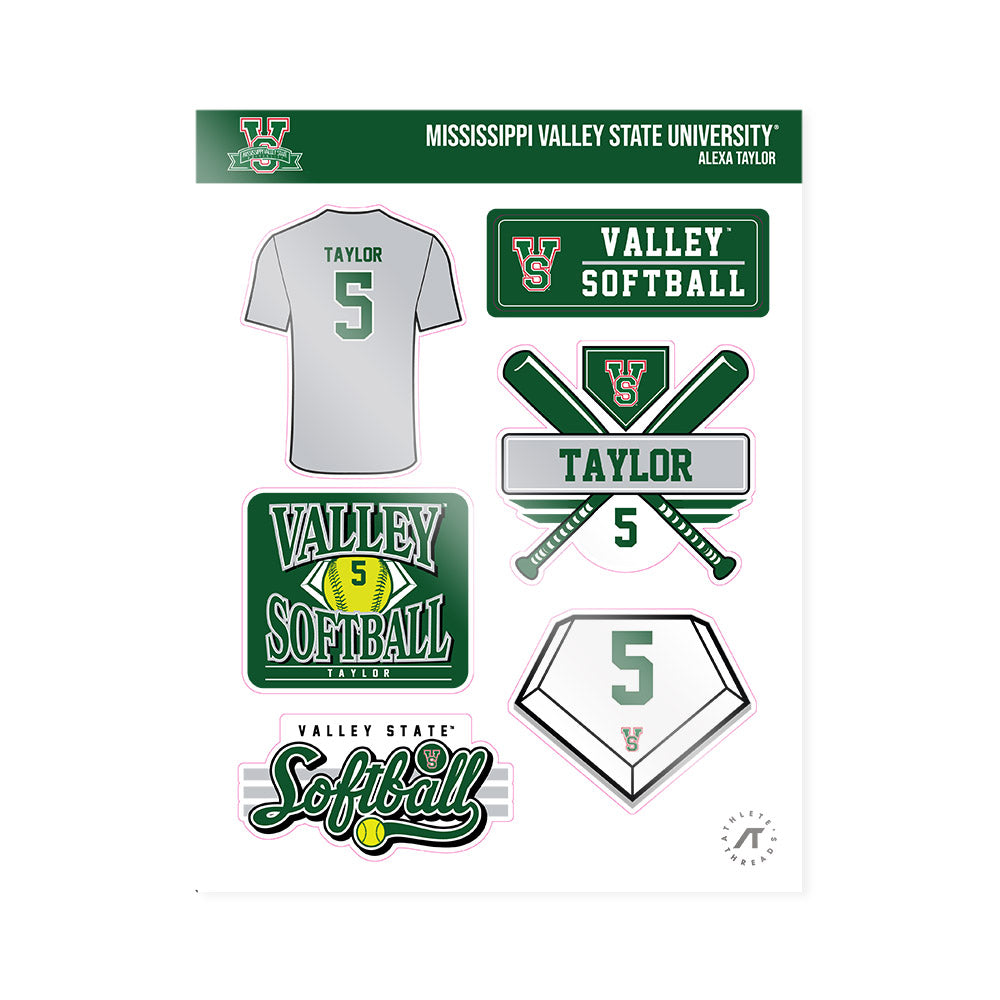 MVSU - NCAA Softball : Alexa Taylor - Sticker Sheet-0