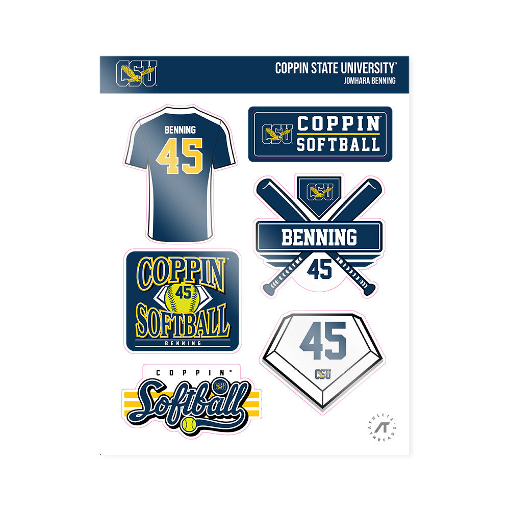 Coppin State - NCAA Softball : JoMhara Benning - Sticker Sheet-0