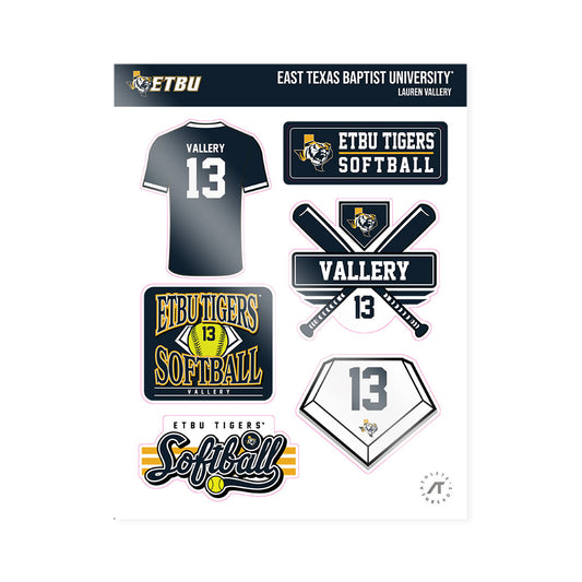 ETBU - NCAA Softball : Lauren Vallery - Sticker Sheet-0