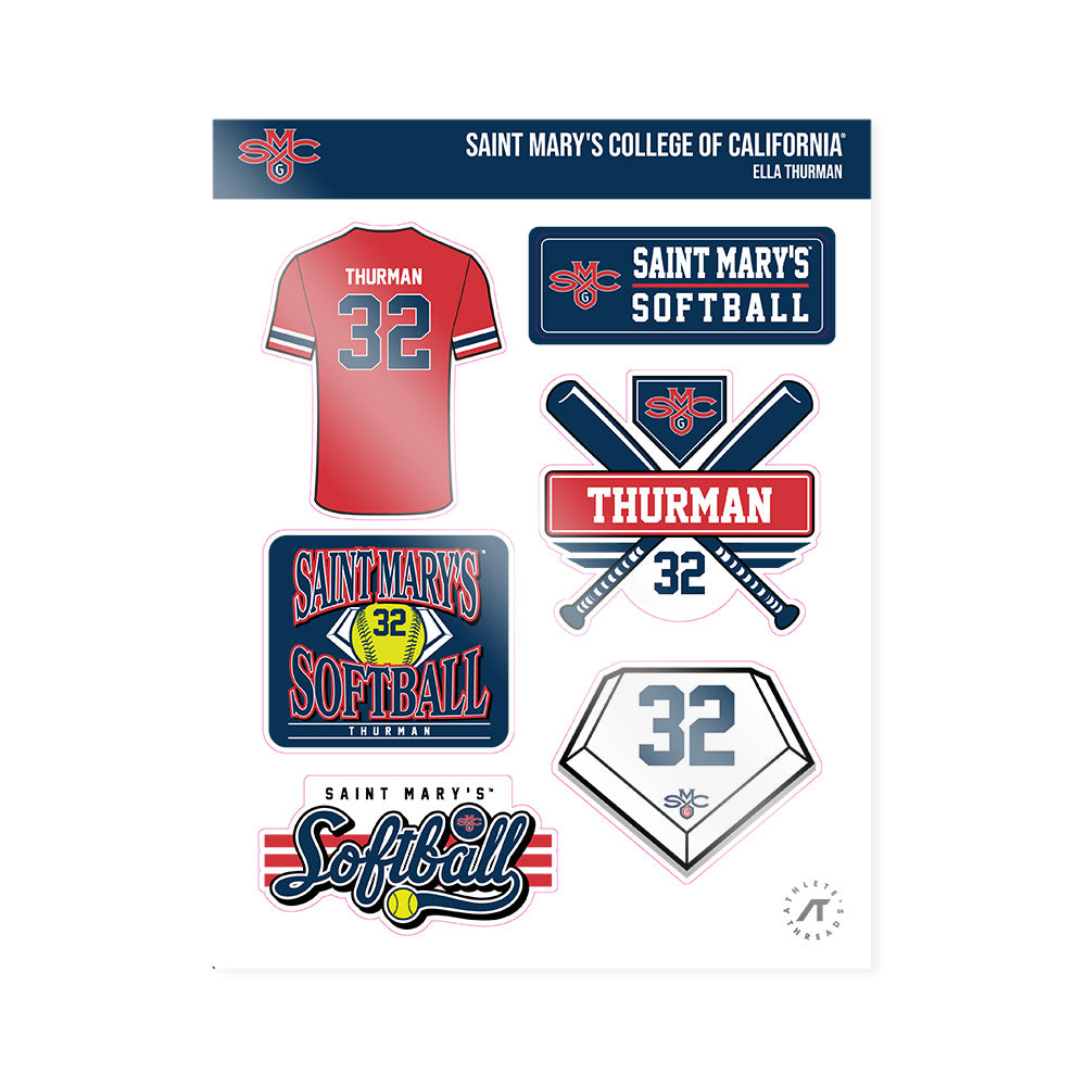 SMC - NCAA Softball : Ella Thurman - Sticker Sheet-0
