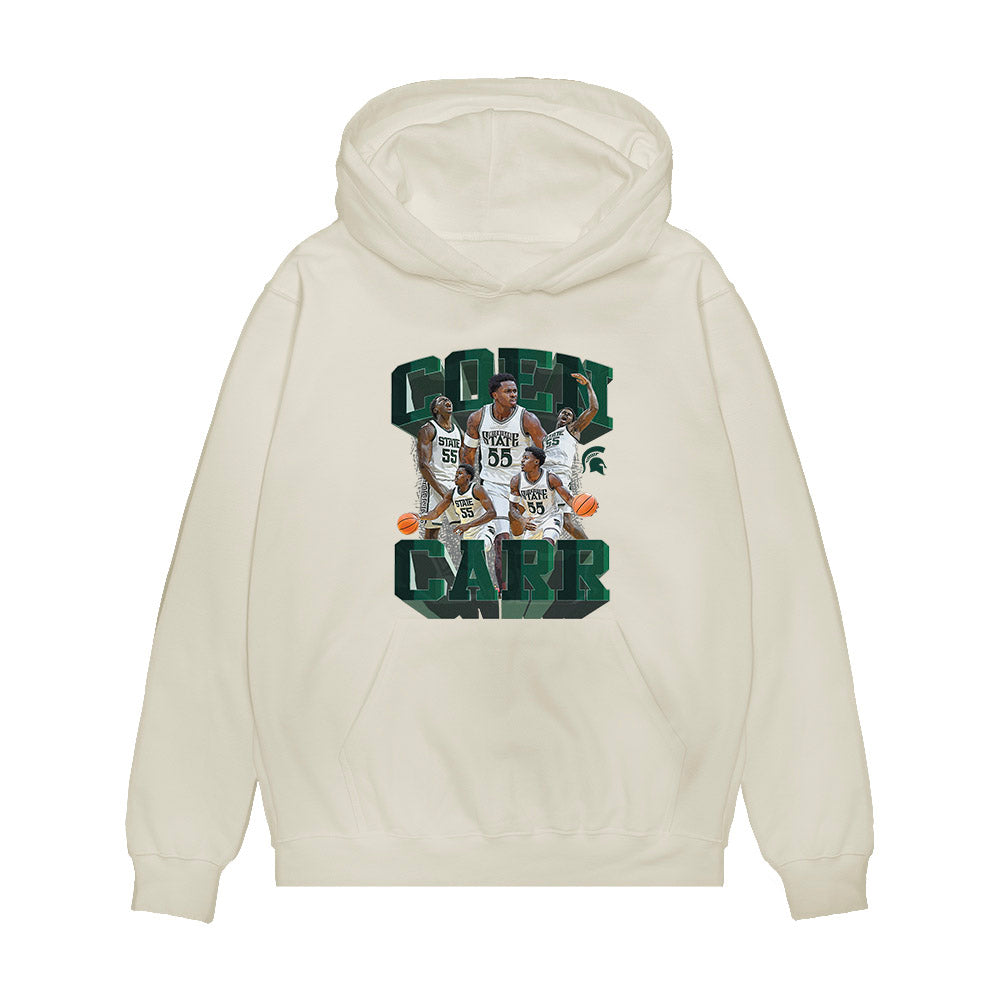 Michigan State - NCAA Men's Basketball : Coen Carr - Collage Premium Hooded Sweatshirt-0
