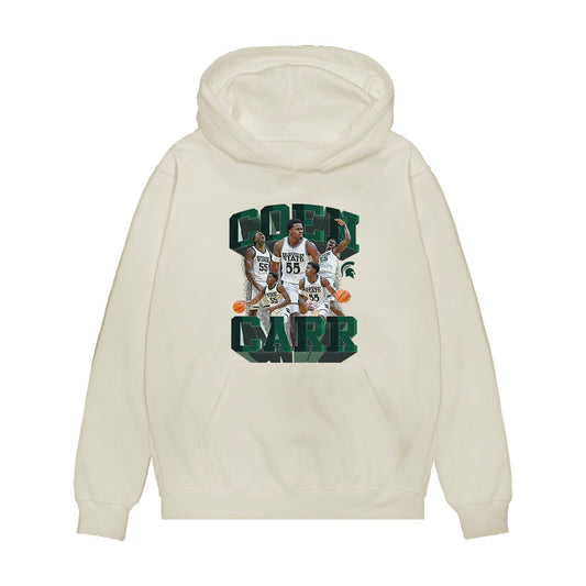Michigan State - NCAA Men's Basketball : Coen Carr - Collage Premium Hooded Sweatshirt-0